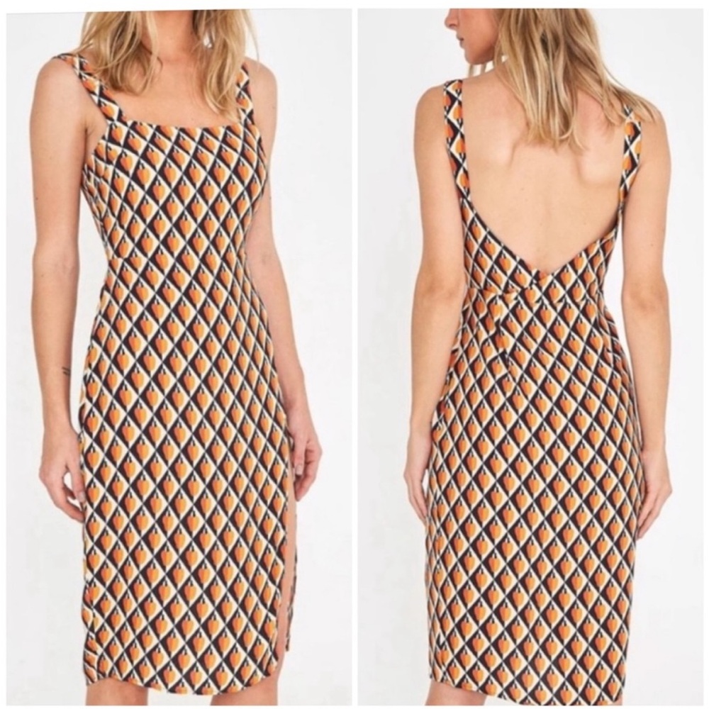 FARM RIO graphic cashew slip dress NWT